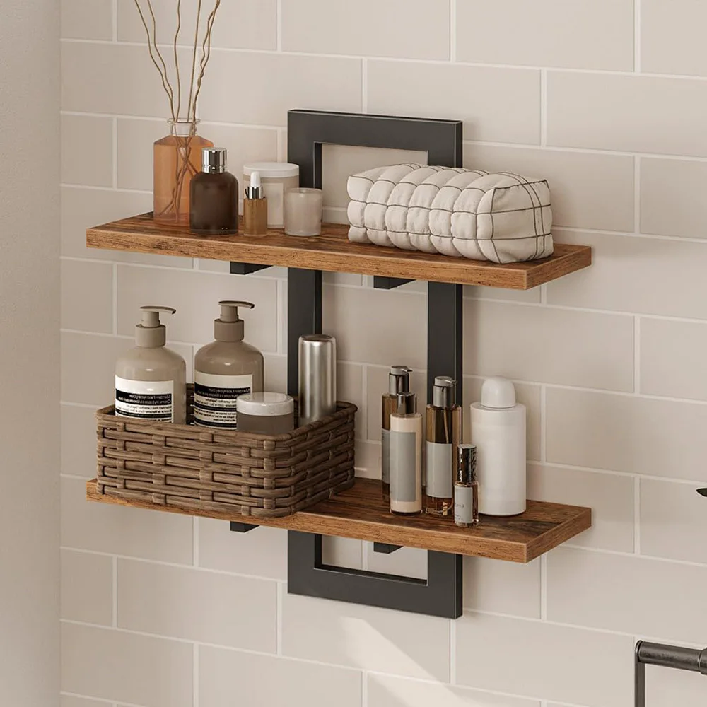 An der Wand montierte schwimmende Metallregale, Hintergrund-Hängeregale, Wanddekorationshalter, Küche, Badezimmer, Parfüm-Aufbewahrungsorganisatoren