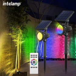 2000mA 2pack Colorful integrated projector lamp 8 mode IP65 waterproofFor Garden Pathway Landscape Yard Lamp Spotlight Outdoor