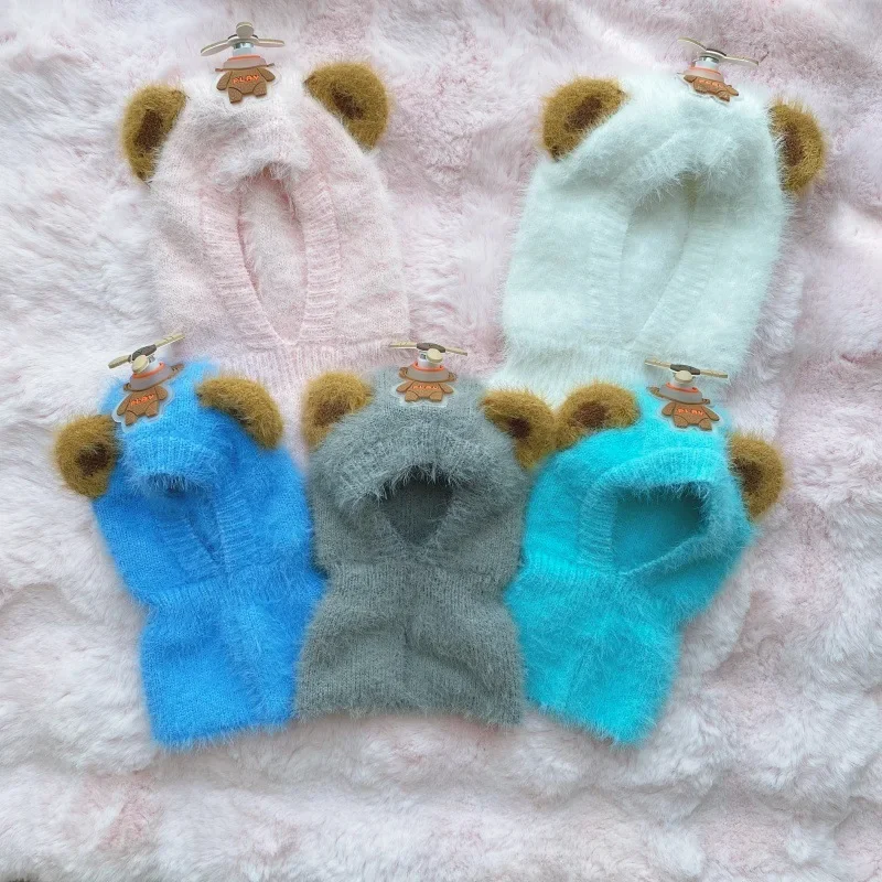 Pet\'s New Winter Cartoon Cute Warm Knitted Hat Puppy Accessories Dog Birthday Dog Accessories for Small Dog Hat Caps