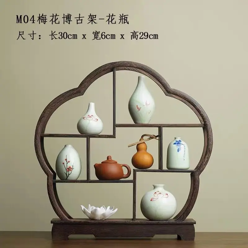 Ceramic small vase hand-painted flower insert Jingdezhen neoclassical study countertop ornament tea room hydroponic flower dryer