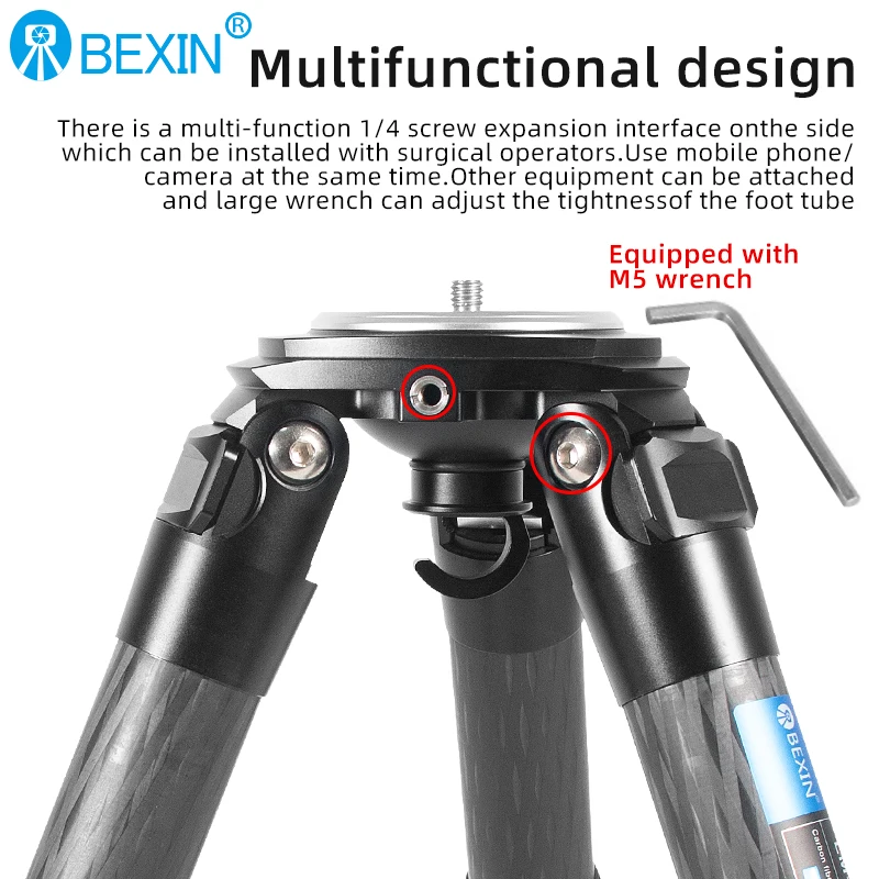 LM362C/LM402C 10 طبقات من ألياف الكربون ترايبود لكاميرا DSLR 2 أقسام حامل عالي التحمل منخفض الجاذبية Ballhead عمود مركزي قصير