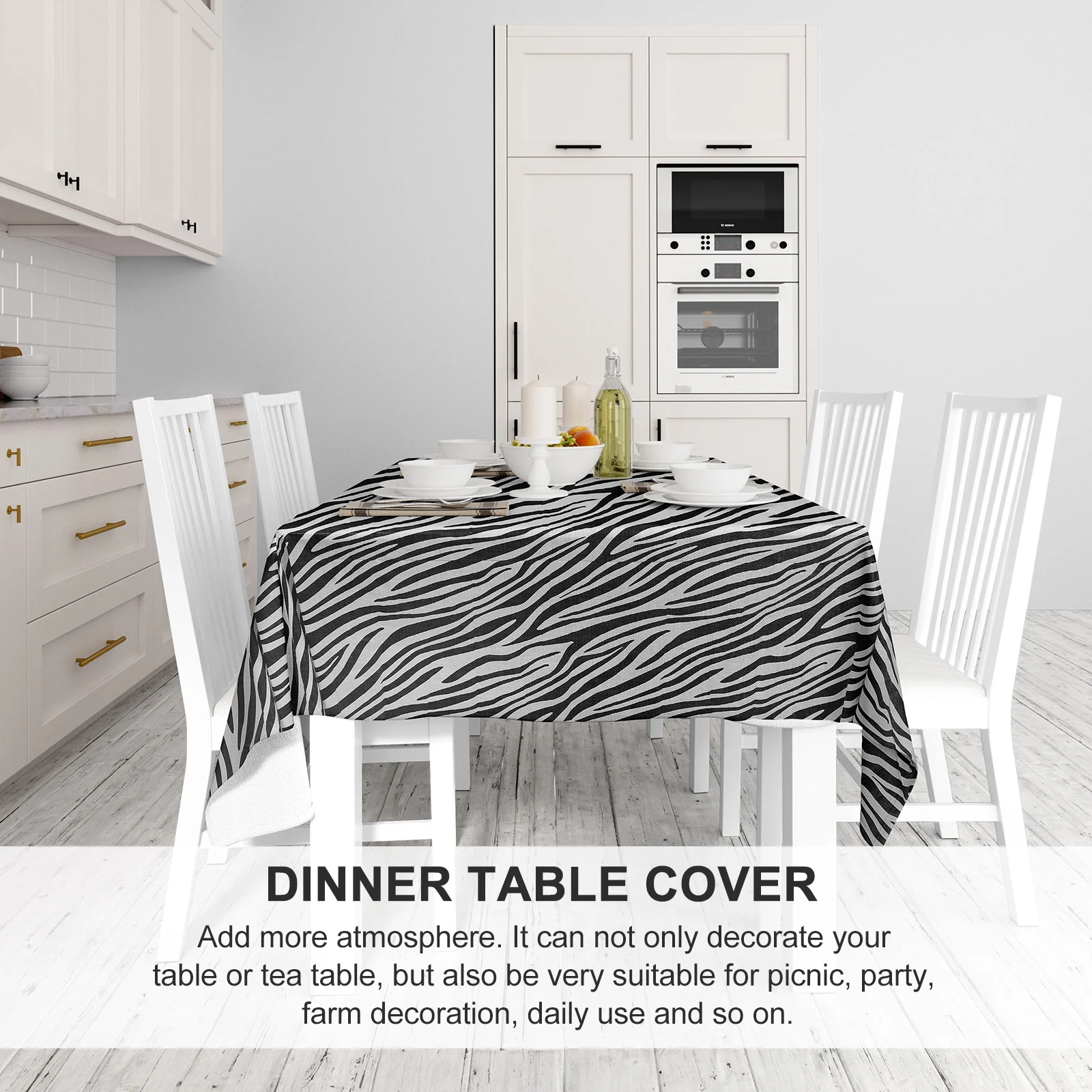 

2pcs Waterproof Tablecloth Lovely Pattern Decorative Table Cover For Party Dinner Farm Picnic Use Desk Protective Cover