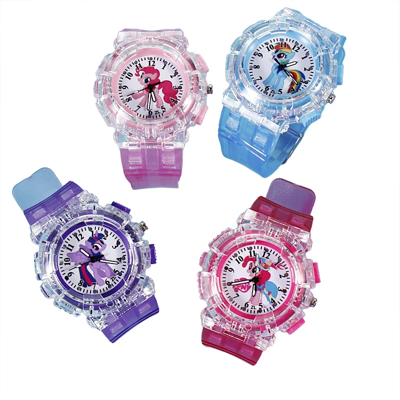 Miniso Anime Cartoon Sanrio Unicorn Pony Luminous Quartz Kids Watch Boys Girls Student Glowing Sport Wristwatch Christmas Gifts