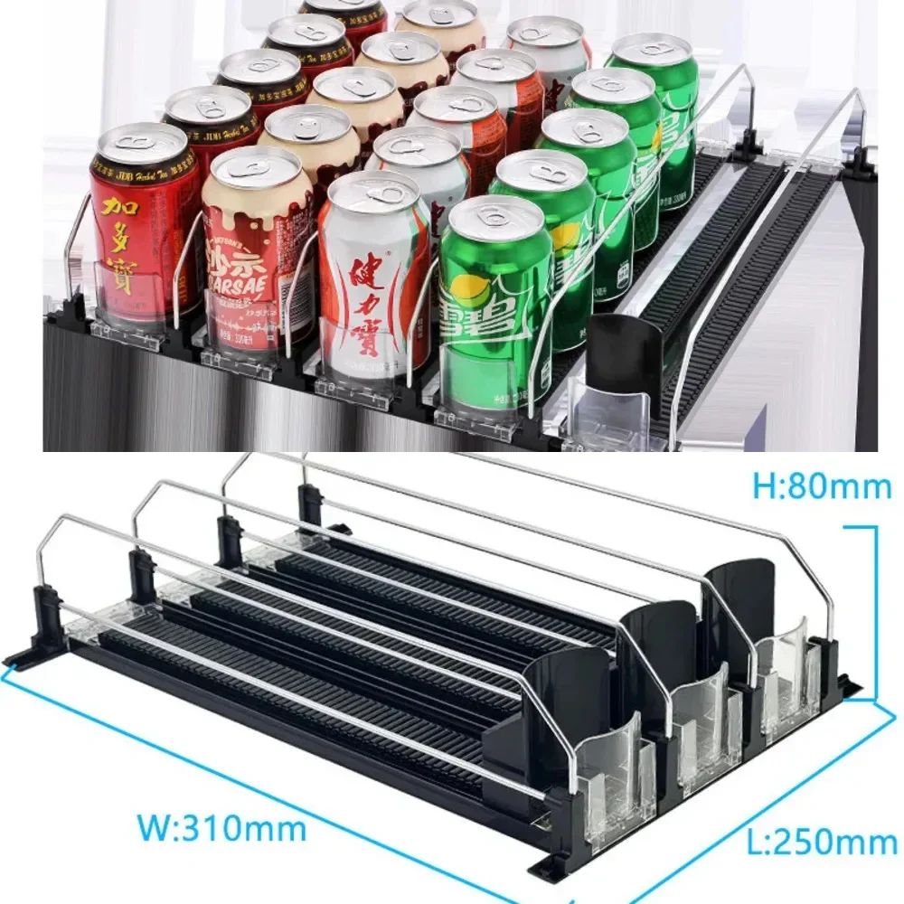 

Automatic Beverage Storage Tray For Household Refrigerator ABS Canned Beverage Push Rack Drink Organizer Adjustable Storage Tray