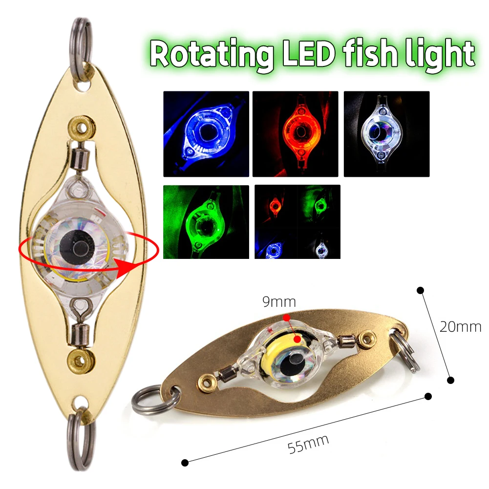 WSKEJI 2.4 Inch Fish Flash Lamp LED 6cm Deep Drop Underwater Eye Shape Fishing Lure Light Hot Sale Lure Fish Tools Dropshipping