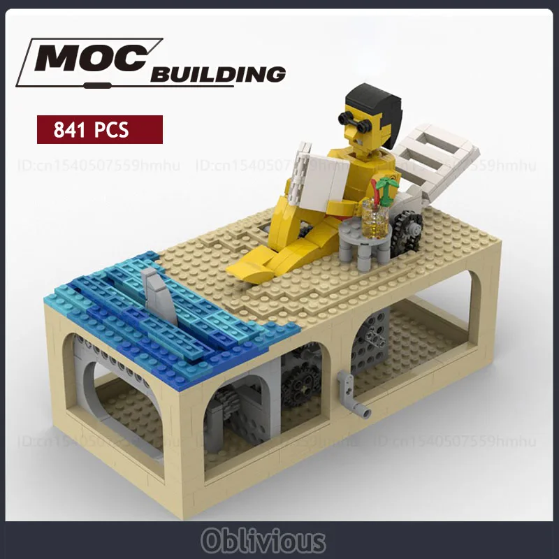 

Landscape Sun Bath MOC Oblivious Building Block Manual Operation Model Technology Bricks Children's Toys Birthday Gifts Xmas