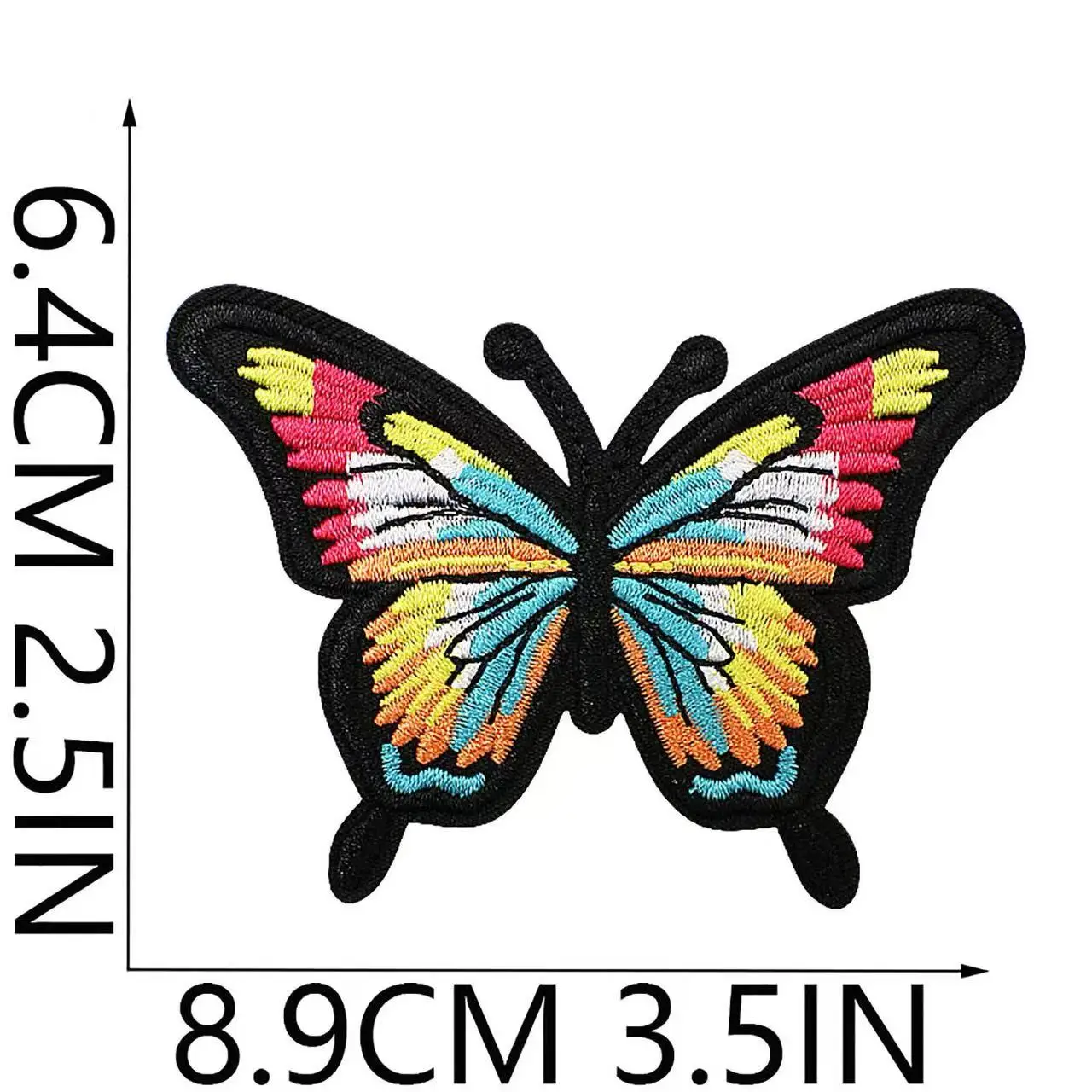6PCS Bright Butterfly Iron-On Patches – Realistic Multicolor Sew-On Appliqués for Clothes, Bags, Wallets, Jeans & Slippers DIY
