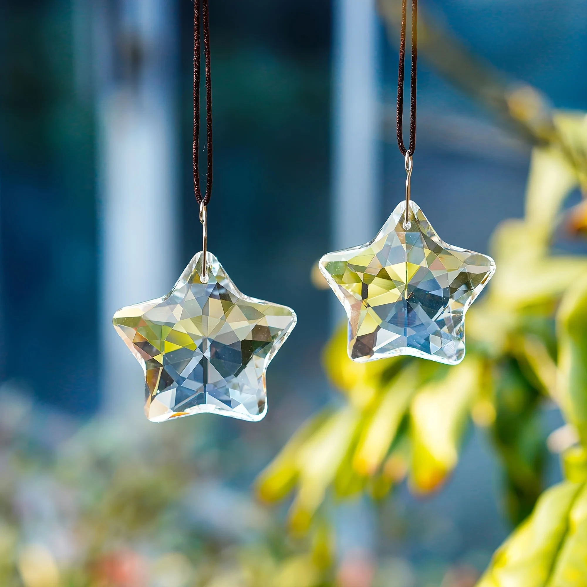 2 قطعة 2 بوصة كريستال الشمس الماسك بريزم نافذة ستار معلقة كريستال واضح معلقة كريستال للشرفة والثريا وديكور الحديقة #5