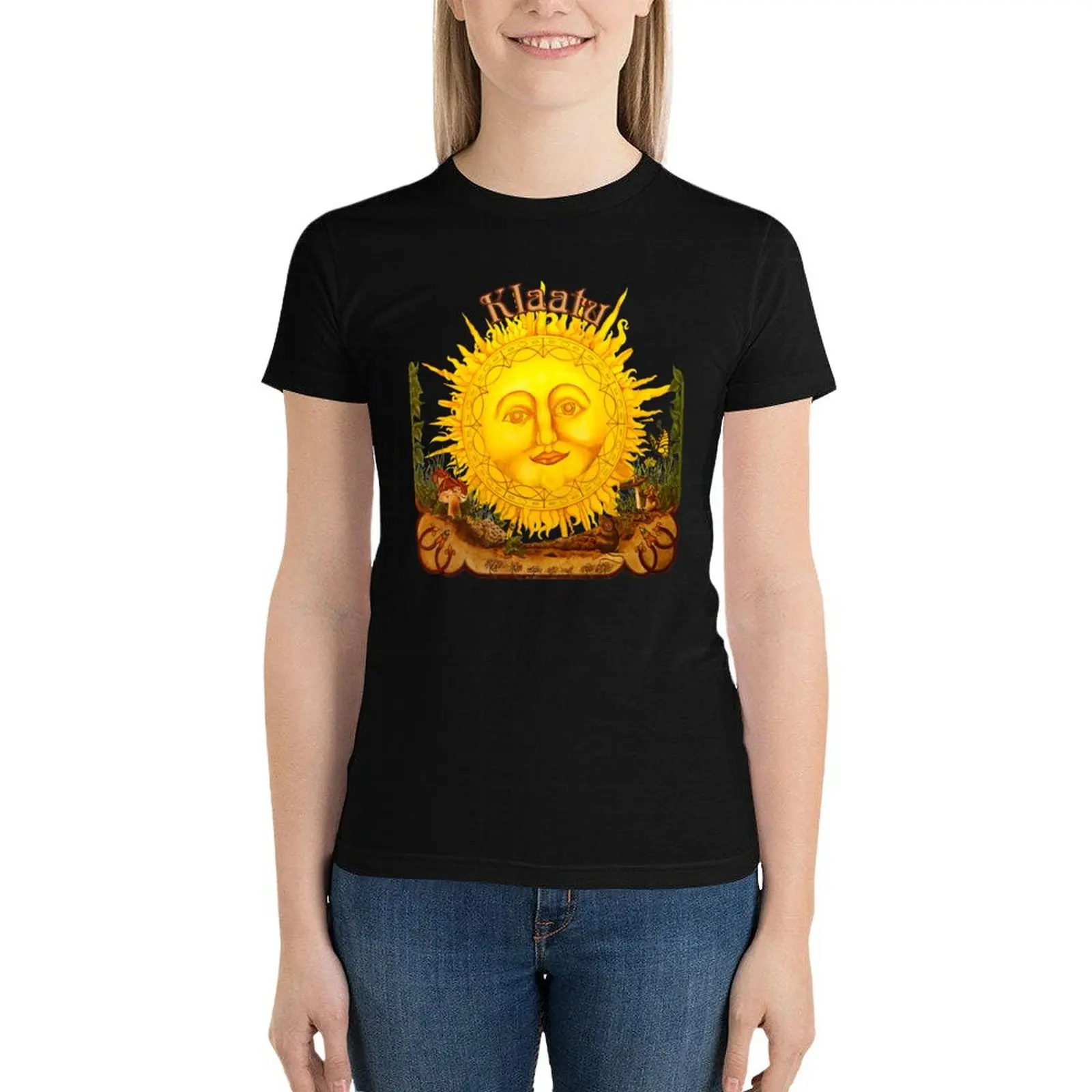 

Klaatu T-Shirt Short sleeve tee anime clothes t shirts for Women loose fit