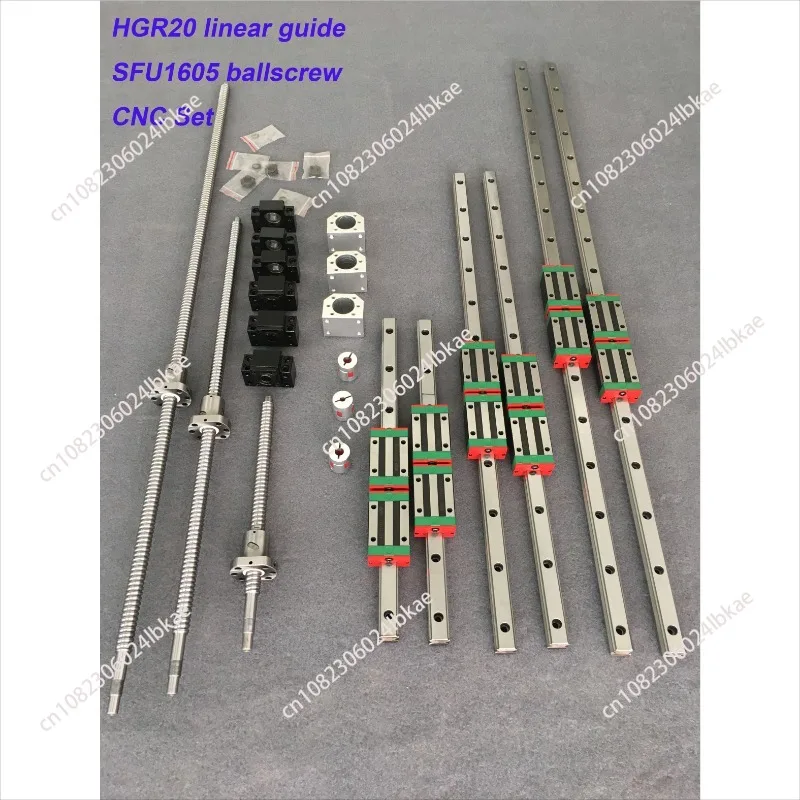 HGR20 Square 3 axis 4aixs CNC guide 20mm linear rails linear guide  HGH20 16mm ball screw SFU1605/1610 set for CNC router