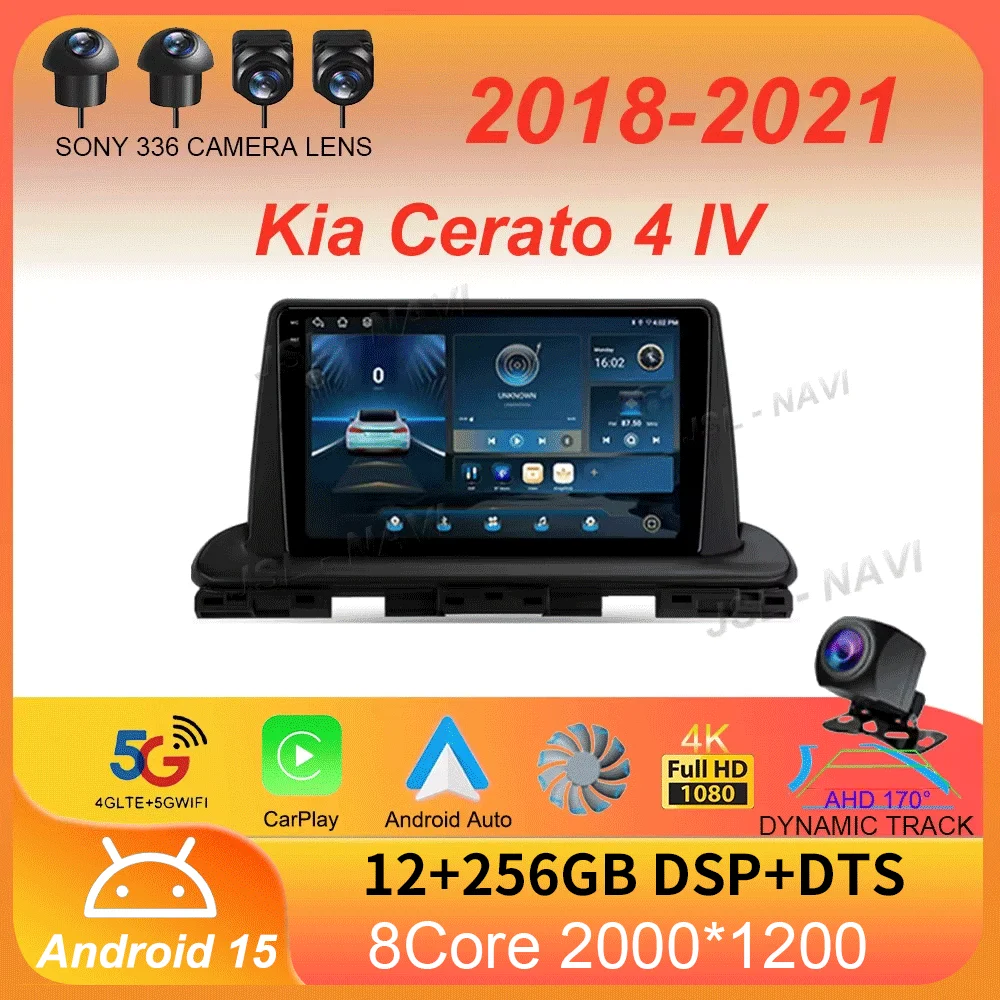 

For Kia Cerato 4 IV 2018 - 2021 Car Radio Android 15 Carplay Auto 2K Screen BT Multimedia Player Autoradio Stereo 2din Head Unit