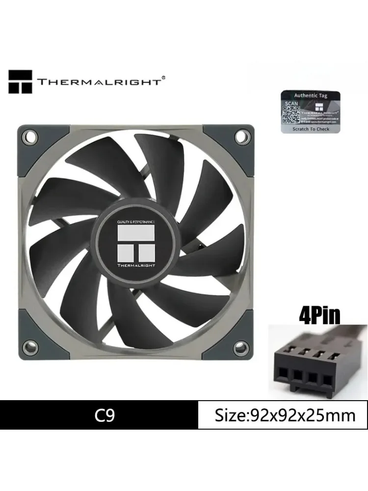 Thermalright TL-C9 92mm ventilateur de châssis 2000 vitesses 4pin PWM S-FDB V2 portant ventilateur haute performance
