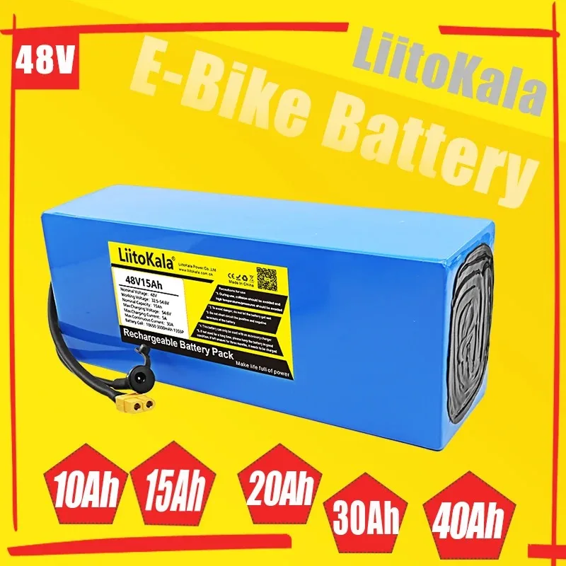 

LiitoKala 48V 30Ah 40Ah 10Ah 12Ah 15Ah 20Ah 24Ah 36Ah E-Bike Battery Pack For Electric bike Electric Scooter