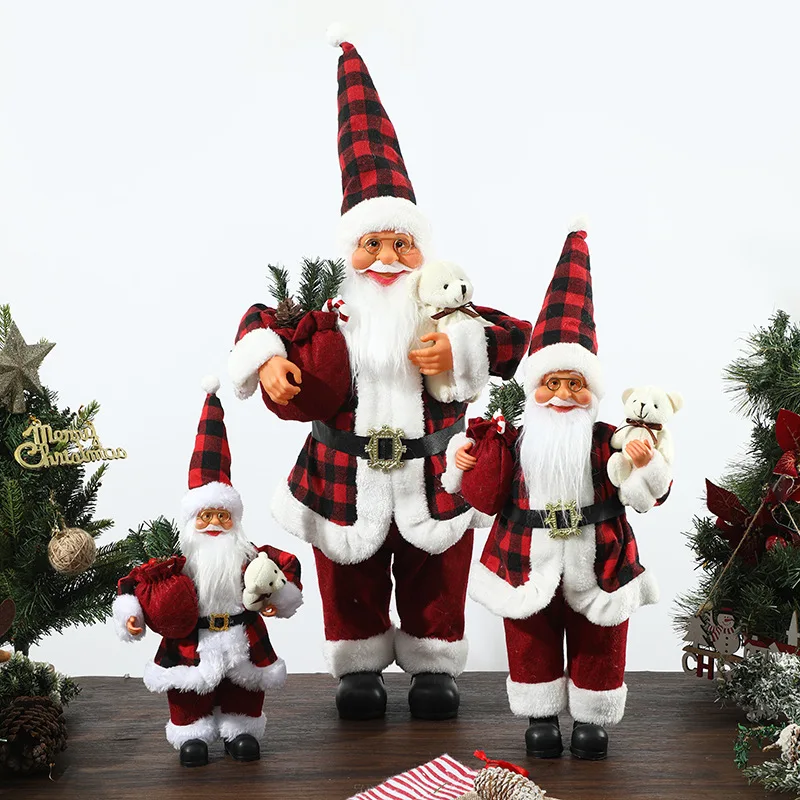 زينة عيد الميلاد 12 بوصة حزمة هدايا سانتا كلوز الدائمة سانتا كلوز مصباح زيت دمية نافذة لوازم الديكور الهدايا