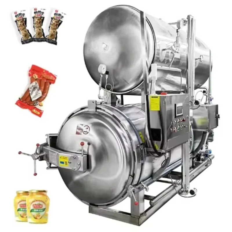 High Temperature Water Bath Retort Sterilizer Anti Break Glass Jar Autoclave Machine For Fruit Jam Canned Production