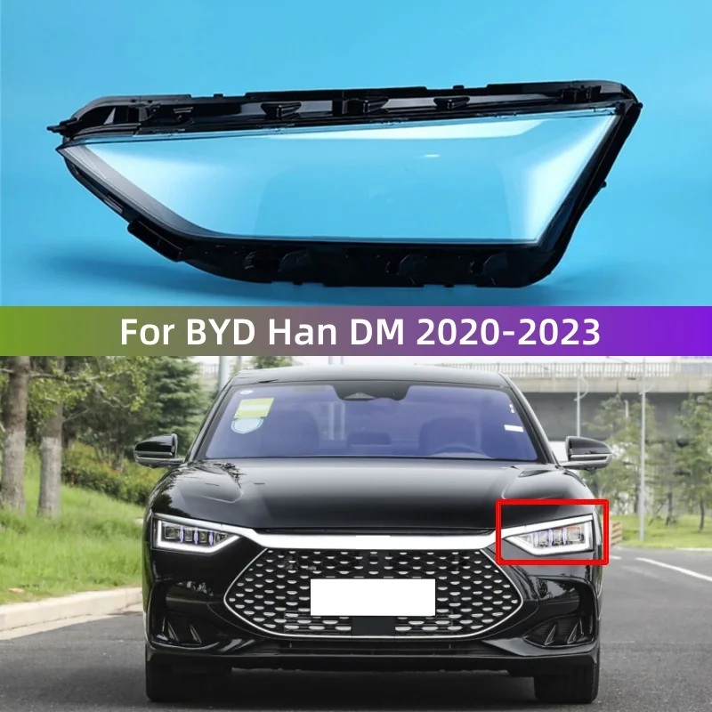 

For BYD Han DM 2020 2021 2022 2023 Car Transparent Lampshade Headlight Cover Glasses Lamp Shade Headlight Shell Cover Lens