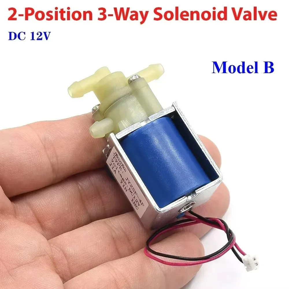 DC 12V/ 24V Small 2-Position 3-Way Electric Solenoid Valve Electromagnetic Air Water Valve Flow for Floor Carpet Cleaner