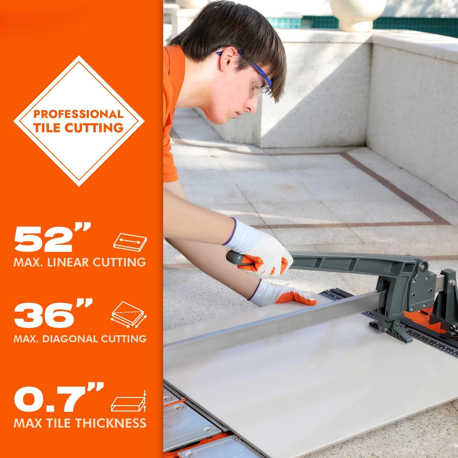 52-Inch large manual tile cutter, professional ceramic fast rocket tile cutter