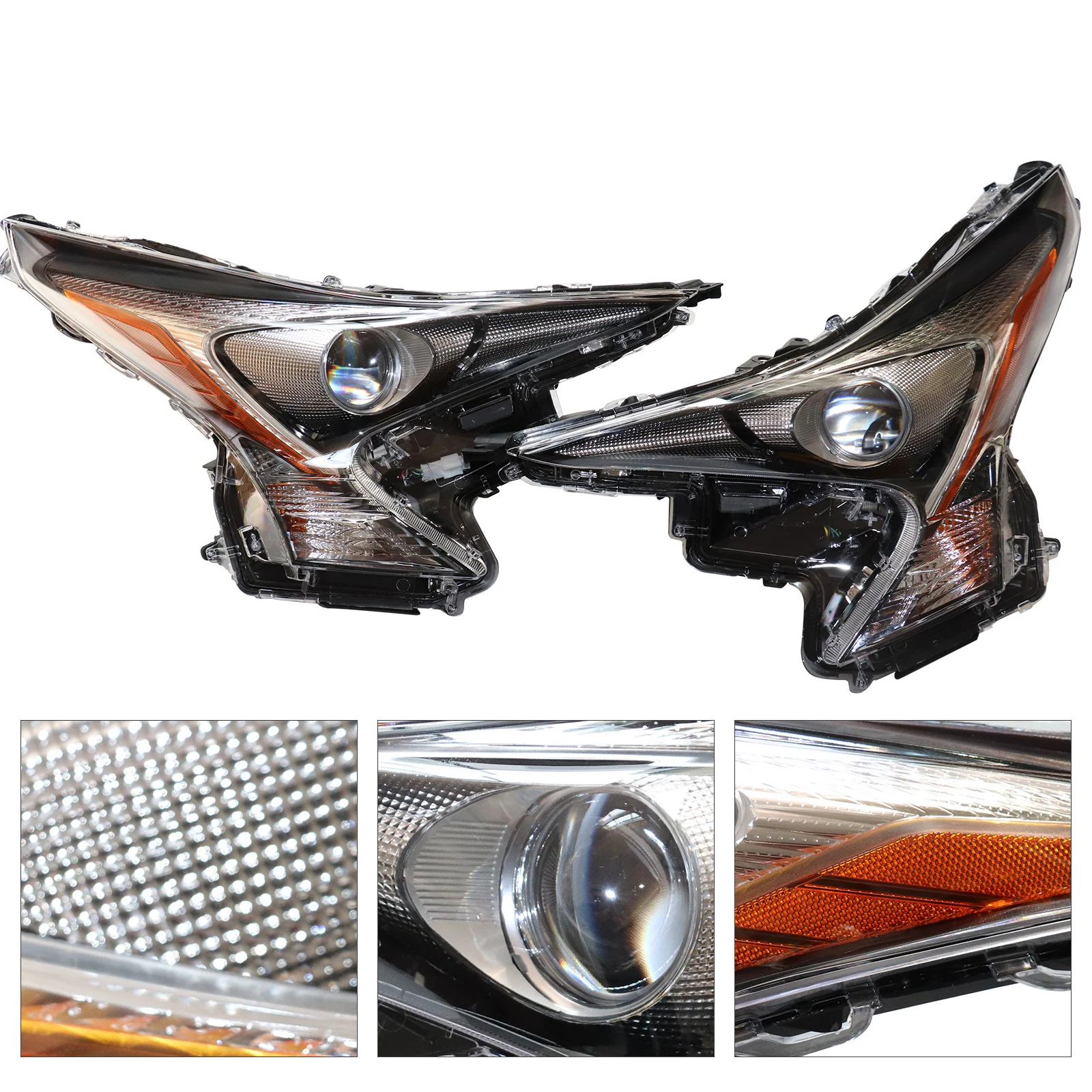 Fit For Toyota Prius 2016 2017 2018 Left Driver / Right Passenger Side LED Headlight Clear Lens Headlamp LH / RH