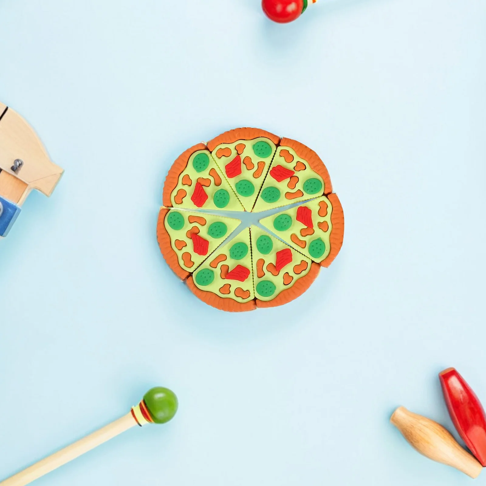 

30Pcs Cute Pizza Erasers Mini Triangle Food Shape for Kids School Supplies Rewards Classroom Incentives Fun Stationery