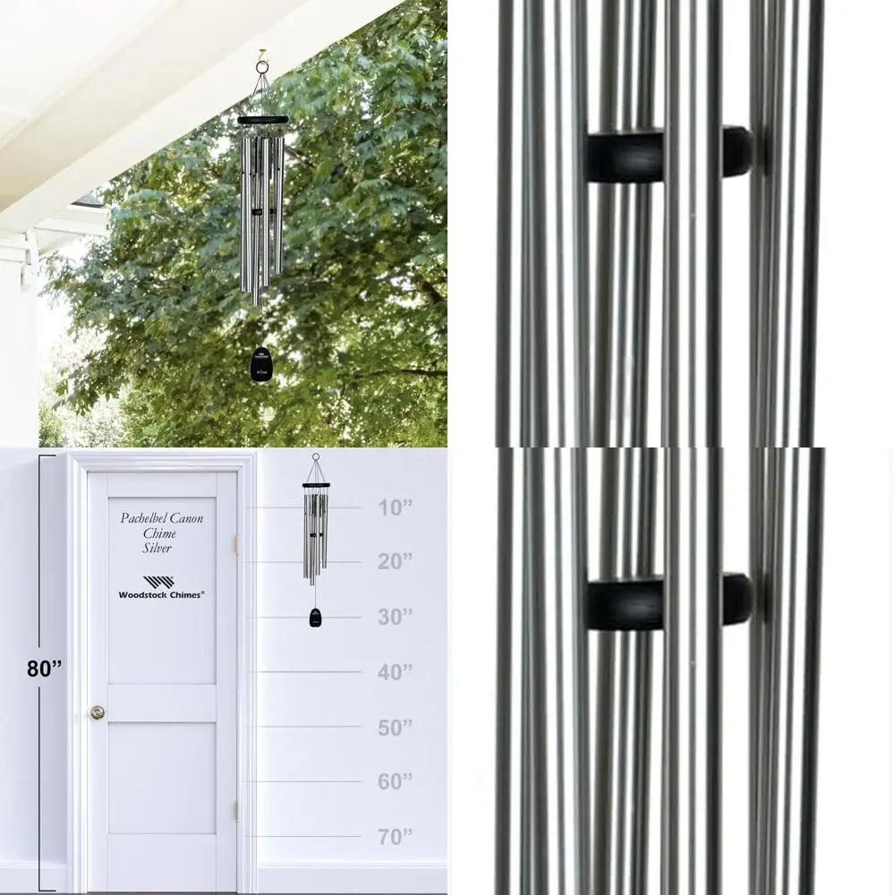 

Средний 32-дюймовый алюминиевый колокольчик глубокого тона, Canon Pachelbel в D, идеально подходит для наружного сада, патио, декора крыльца