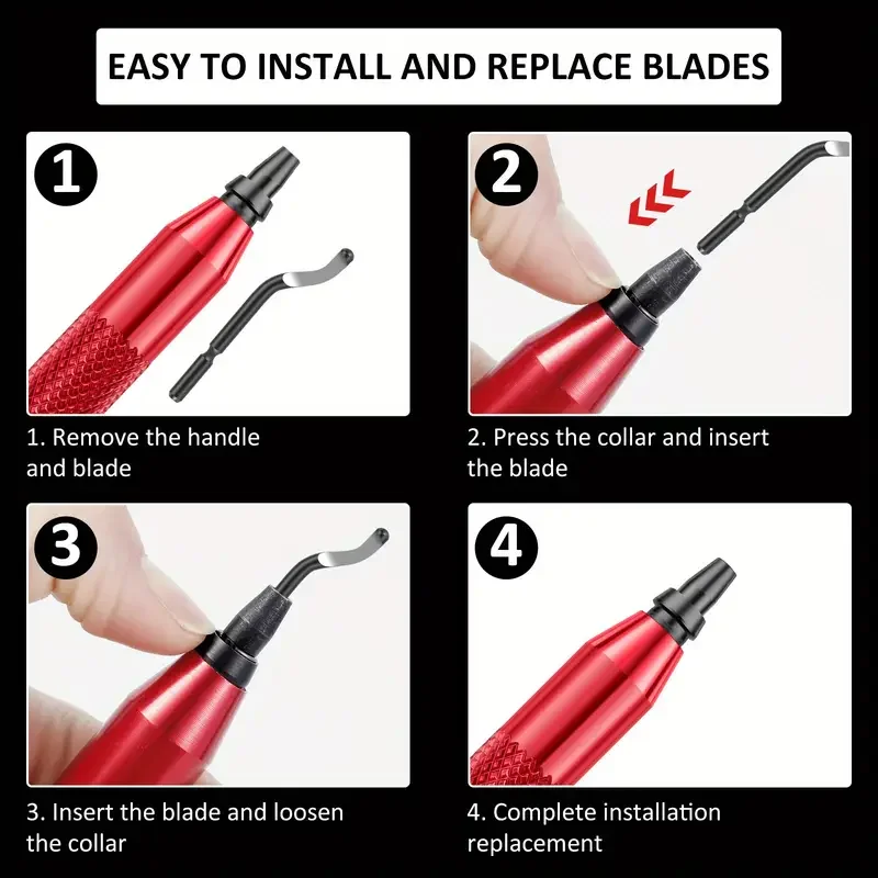 Grattoir d'ébavurage à lame HSS à main, lames d'ébavurage rotatives, outil manuel pour résine bois plastique aluminium cuivre et acier