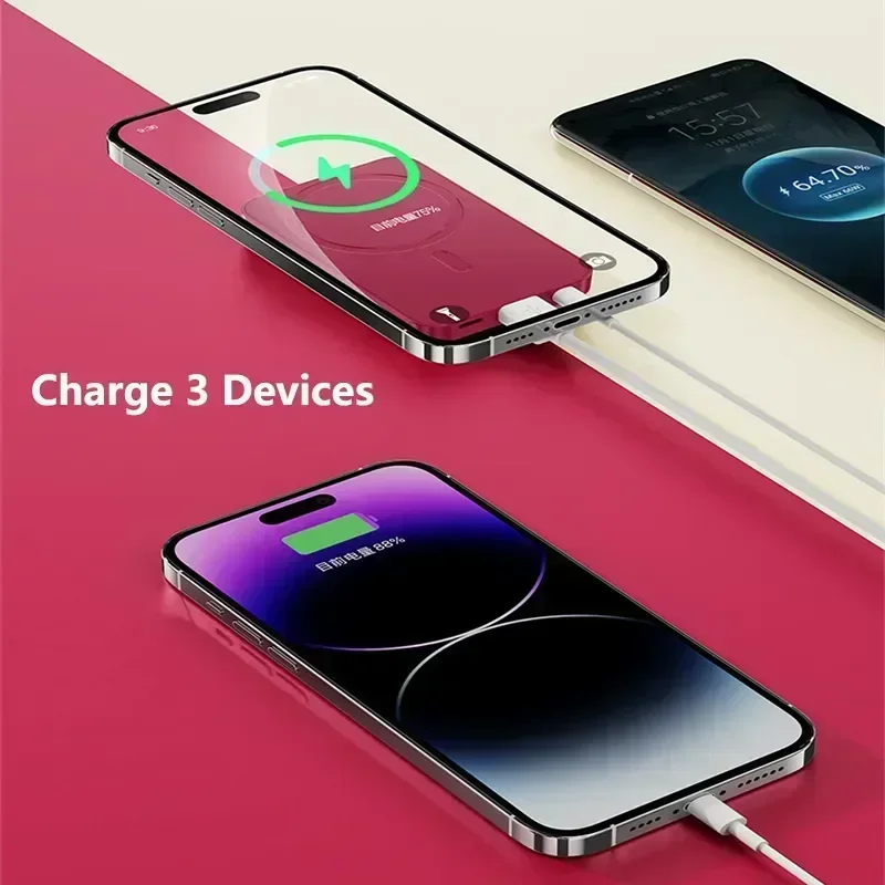 30000mAh Macsafe Power Bank For Magnetic Super Fast Charging Qi Wireless Charger Powerbank for iPhone 15 Samsung Huawei Xiaomi