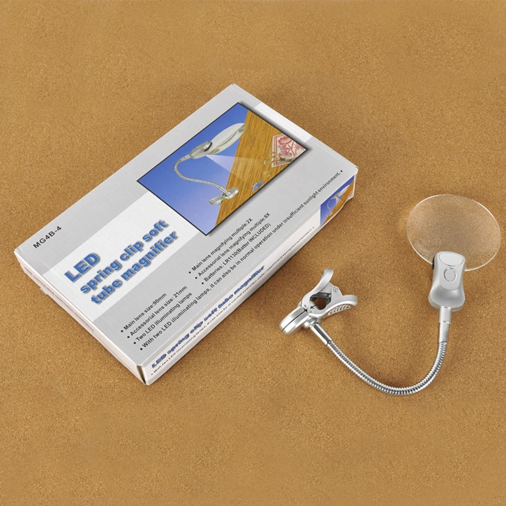 

Настольная лампа с увеличительным стеклом и зажимом, гибкая шея, лупа без помощи рук, стеклянная лампа для чтения, сделай сам, вышивки крестом