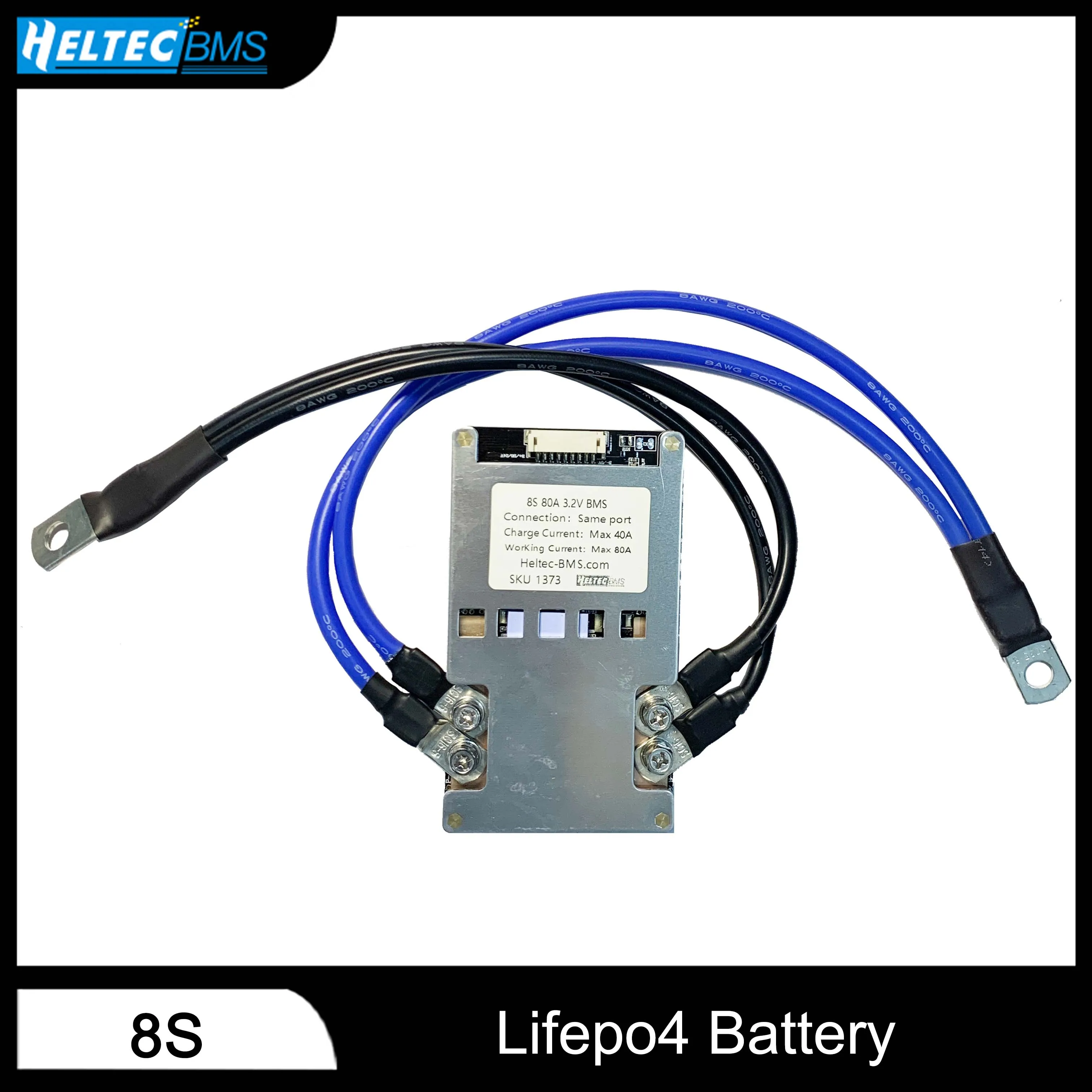 Heltec BMS 8S 80A 120A 150A 180A LifePO4 BMS Balance Board for 3.2V Battery protection board with 7AWG Cable  With Copper Nose