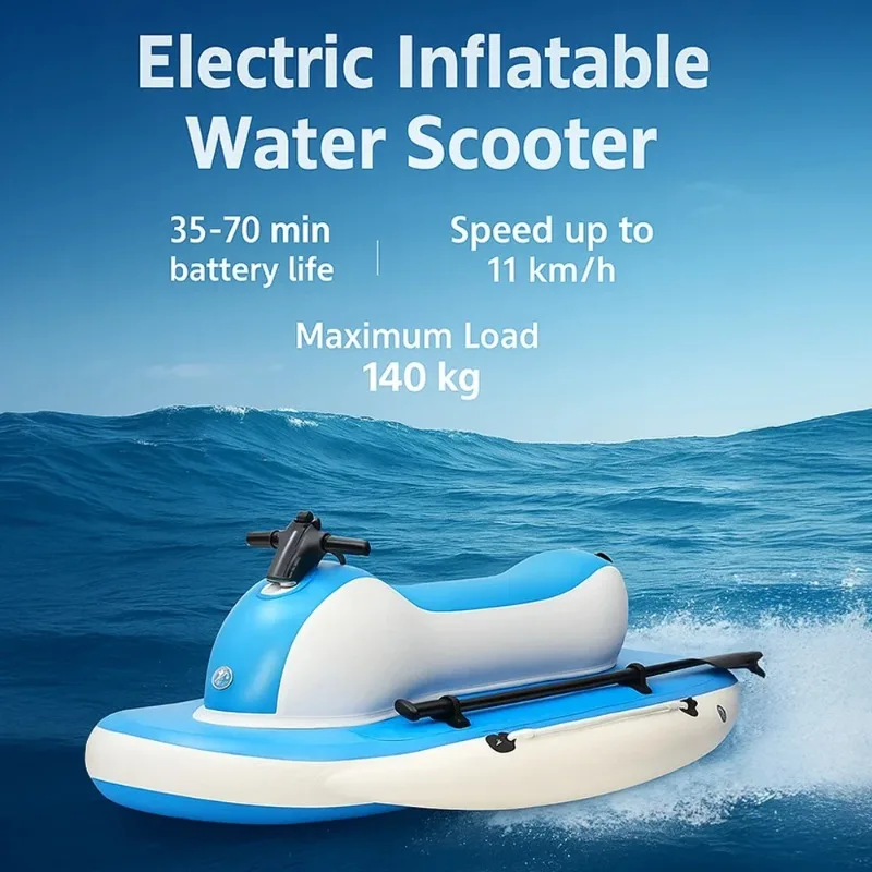 Thick PVC Remote Control Motorized Inflatable Jet Ski Electric Floating Boat With Underwater Propeller Thruster For Water Sports