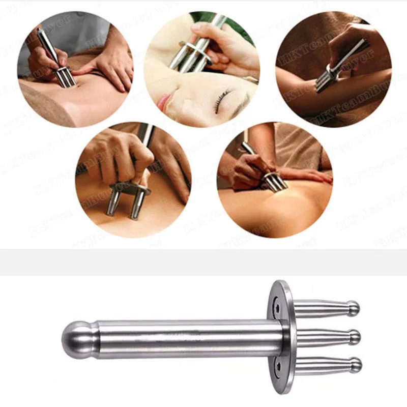 With Magnetic Body Massage Acid-exhausting Stick 3 Magnetic Fork Meridian Dredging Face Firming Back Scraping Sore Relief