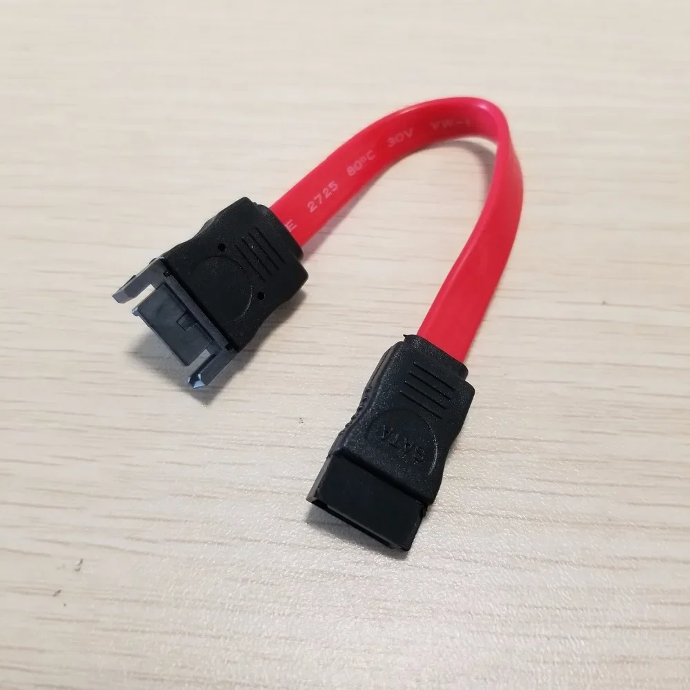 Cable de alimentación serie de extensión de datos SATA de Dirve duro macho a hembra rojo 10cm