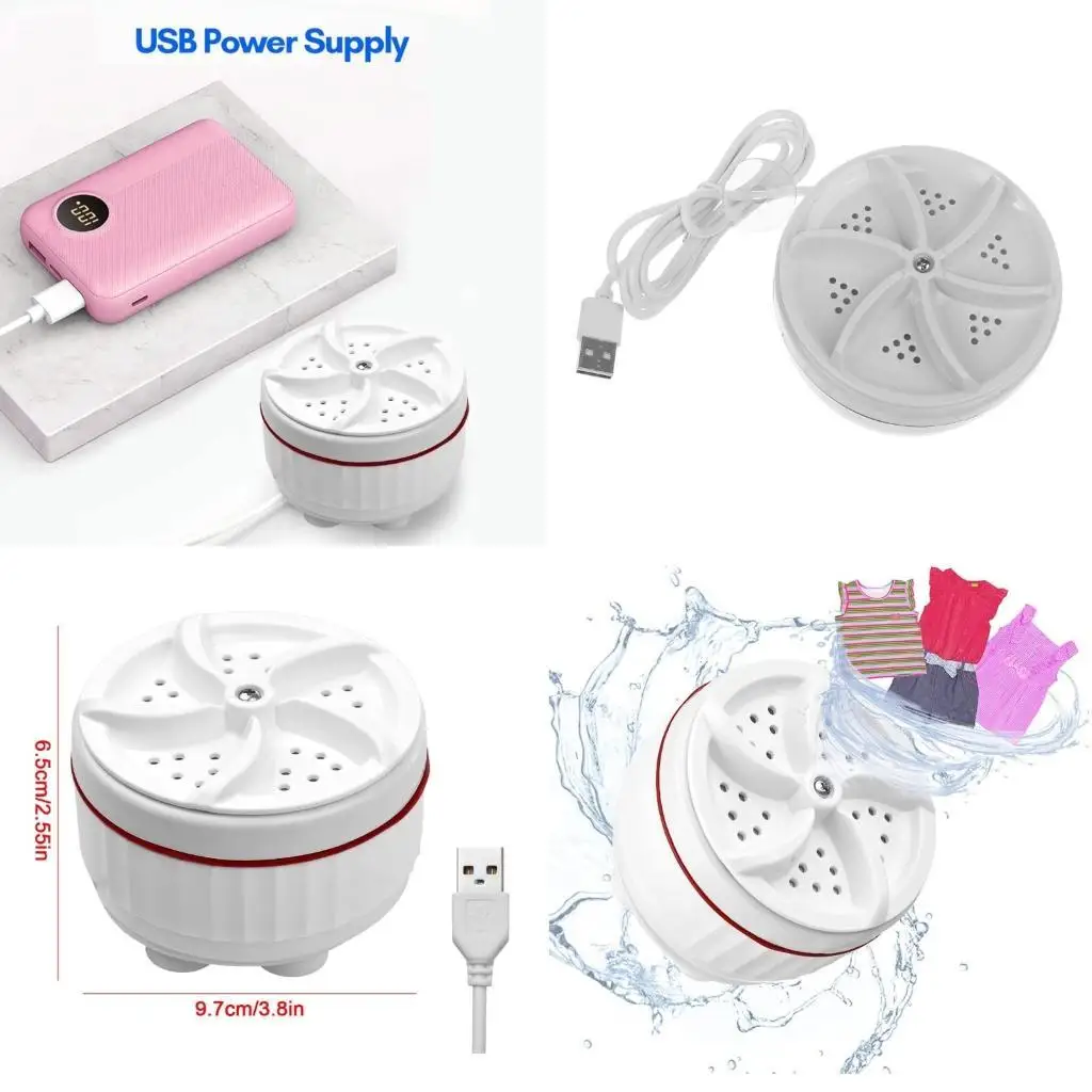 

652F Mini Washing Machine Portable USB Ultrasonic for Washer Machine 30 MINS Timing Auto-shut for Underwear Socks Tow