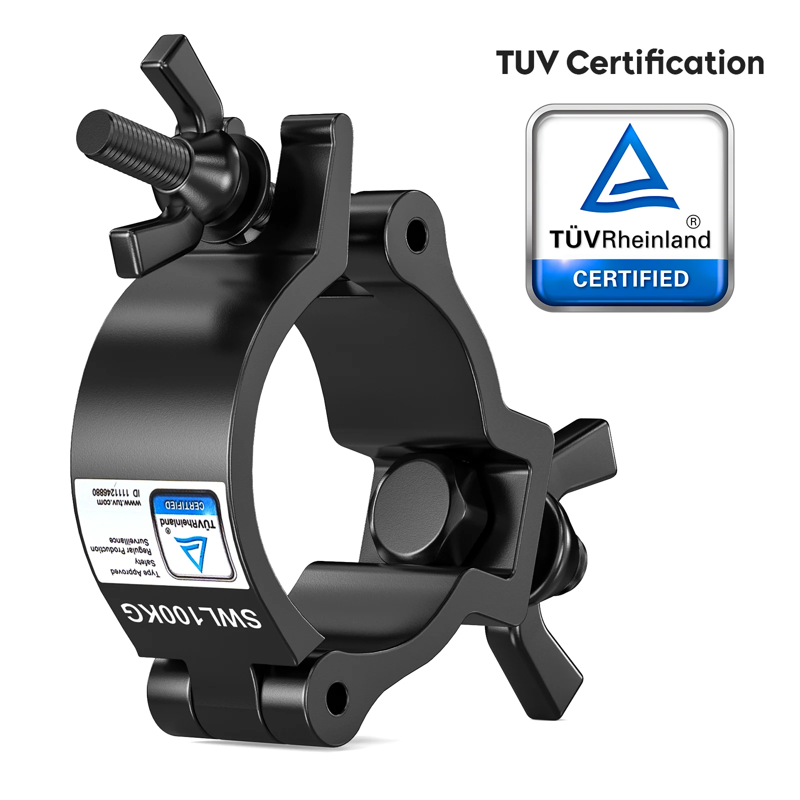 Yiflamefly 10Pcs Black Truss Clamps Heavy Duty Light Hook Stage Lighting Hanging Hooks For String Lights Projector Par Lights