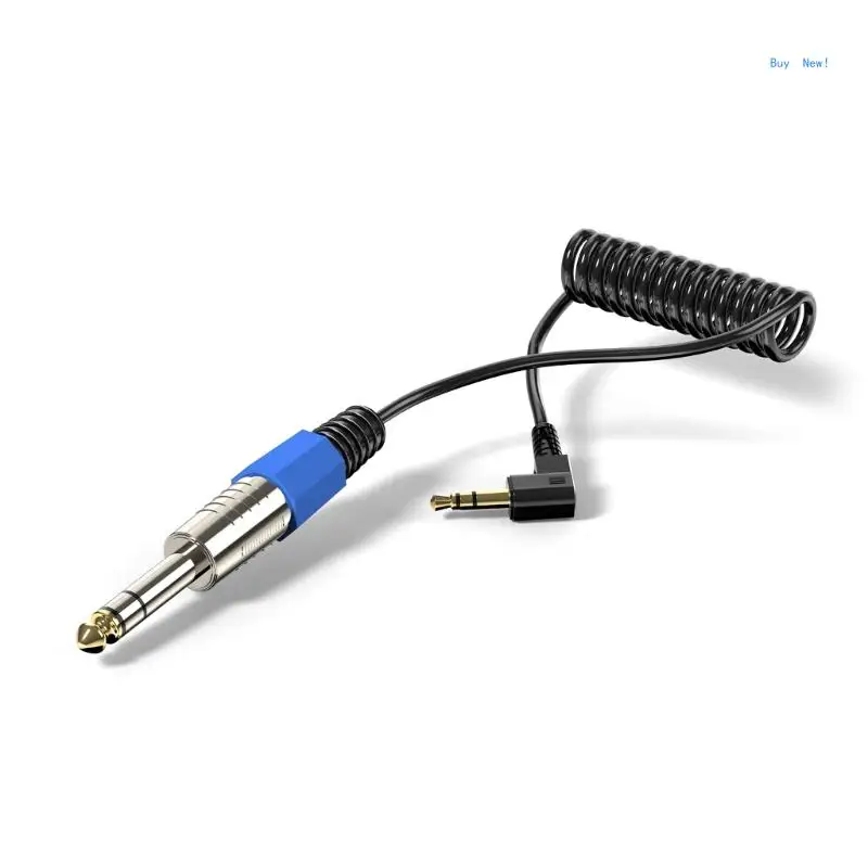 Coiled 1/8 to 1/4 Cable 3.5 TRS to 6.35 Stereo Auditory Cable 3.5mm TRS to 6.35mm Auditory Cord