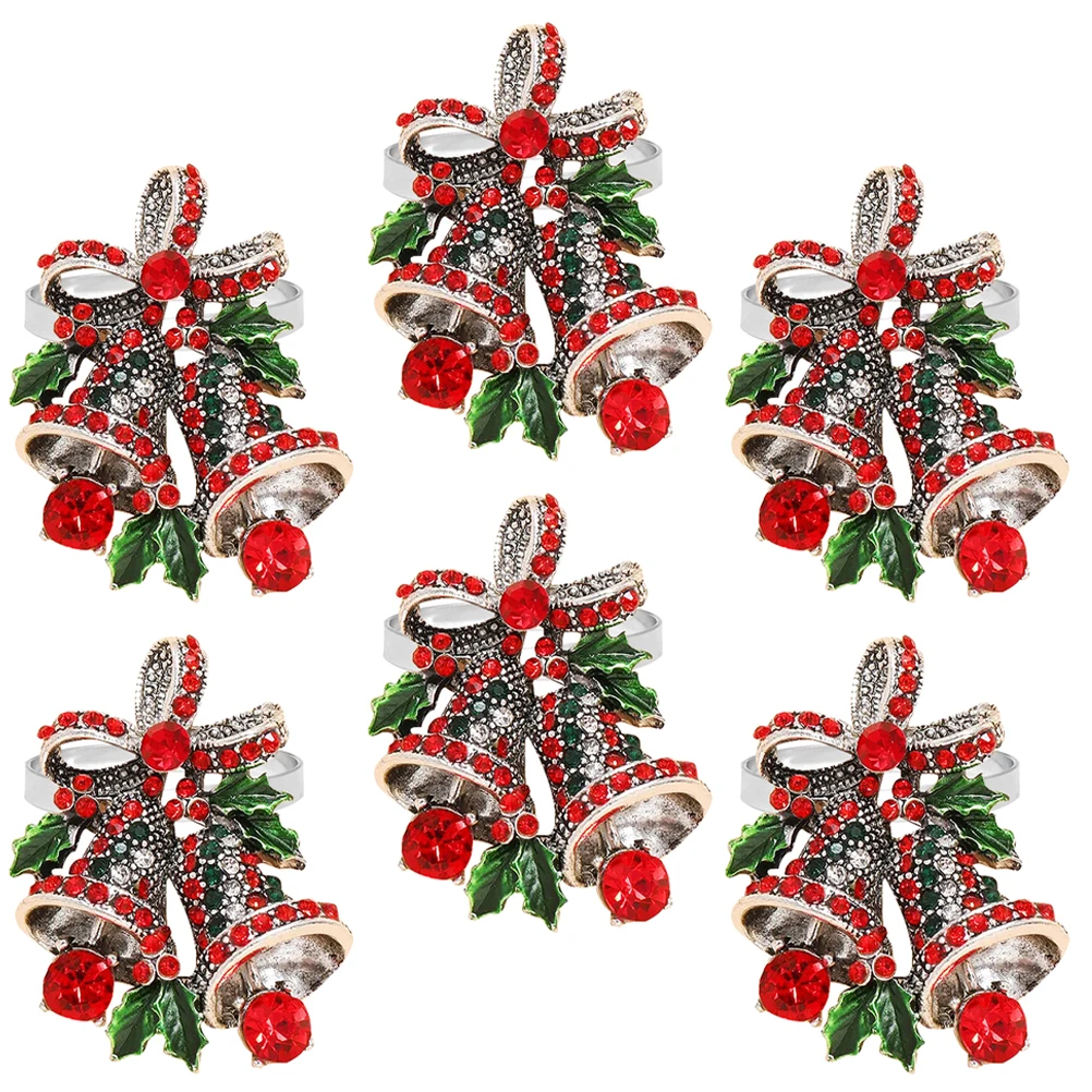 

6pcs Napkin Rings for Party Serviette Ring Christmas Party Table Decor Reusable Dinner Serviette Holders Clasps Xmas