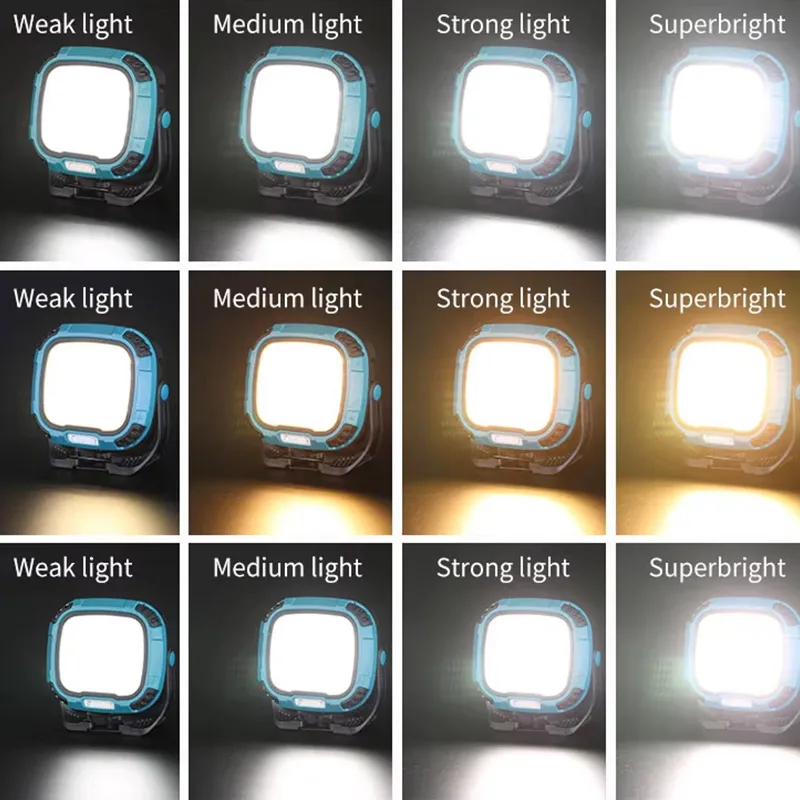 Portable LED Spotlight Lantern Strong Light Flashlight Outdoor Camping Fishing Emergency Rechargeable Magnetic Work Lamp W892