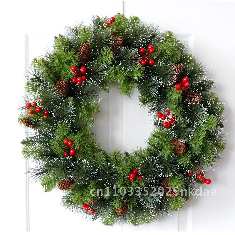 

Christmas Red Fruit Wreath Simulation Decoration 30CM Plastic Garland for Wedding Celebration Family Gathering American Style