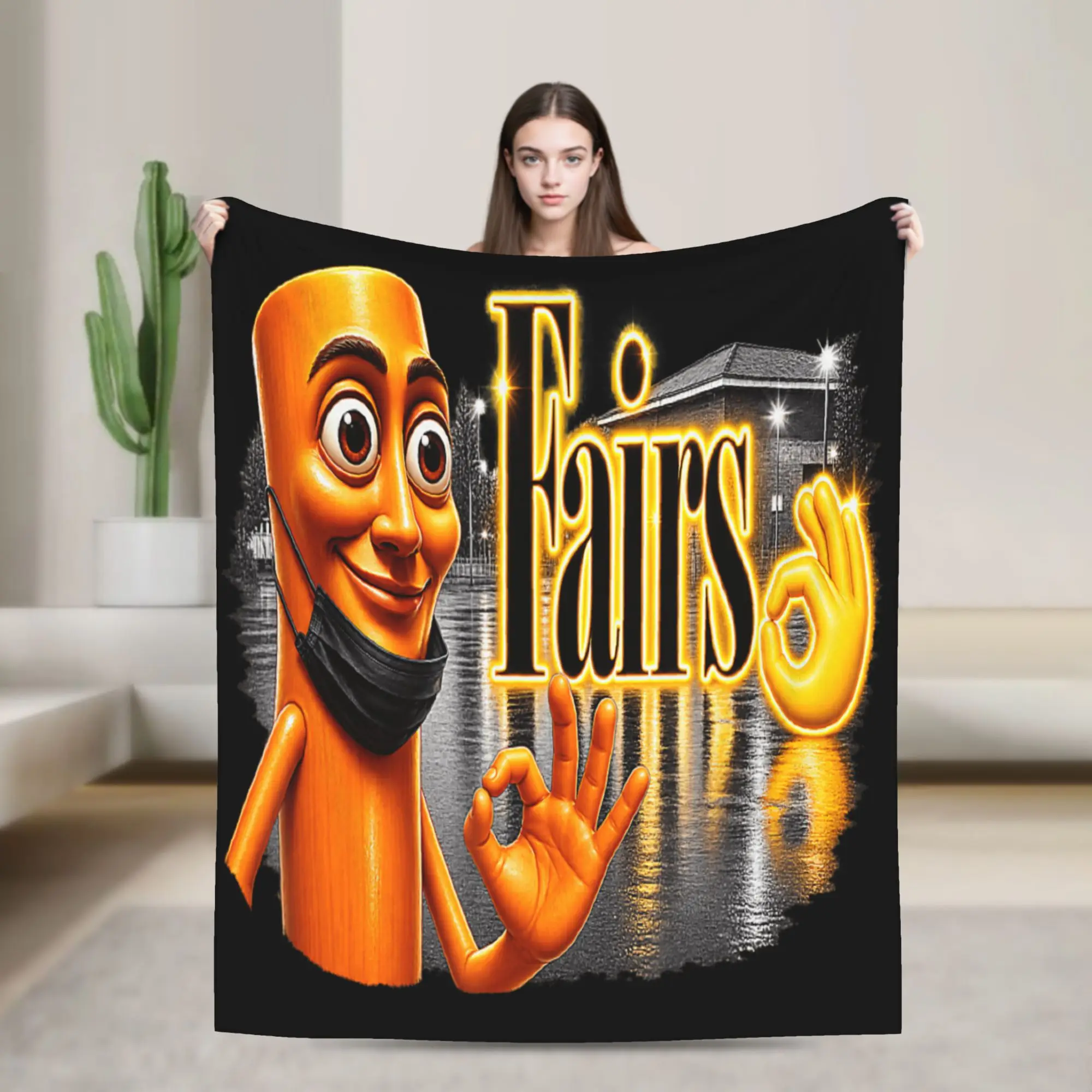 Fairs OK Hand Tung Sahur Brainrot Soft Cozy Blankets  Funny Picnic Bedding Throws Home Decor Flannel Bedspread Sofa Bed Cover