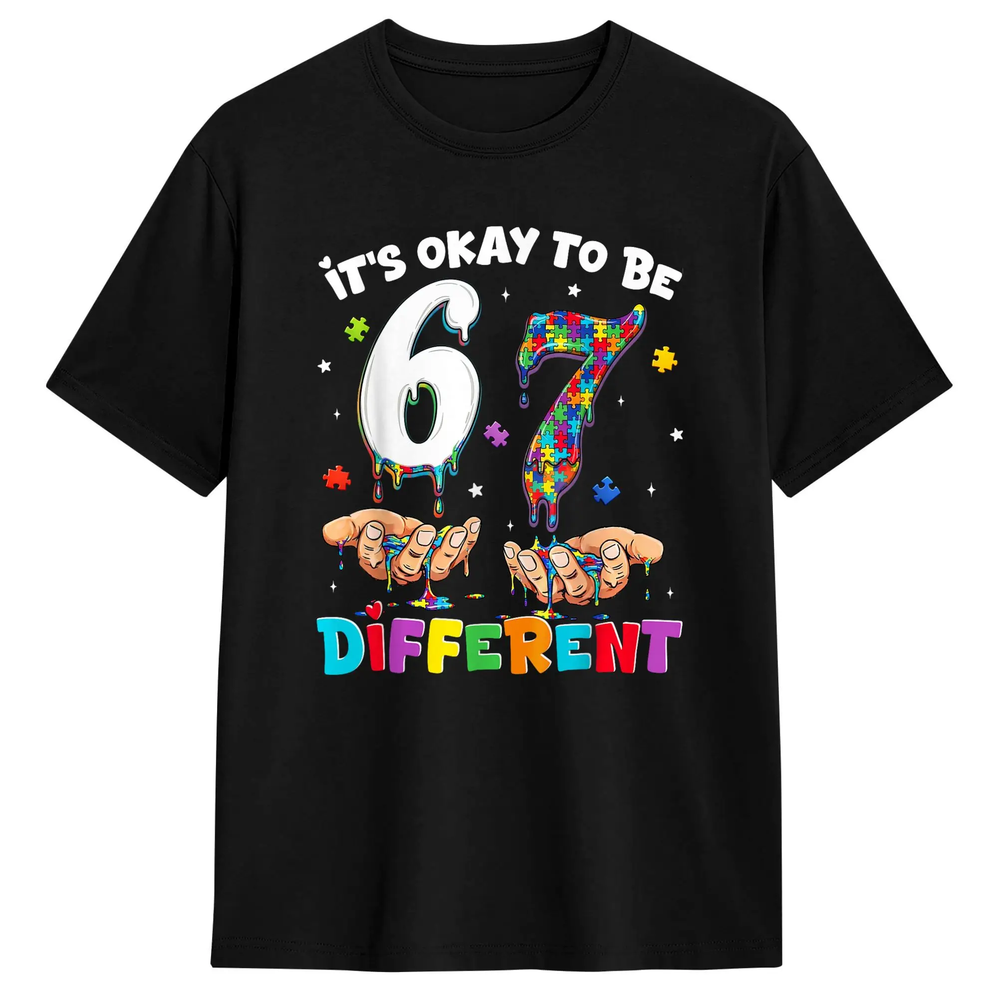 Six Seven Autism Awareness 6 7 Meme Its Ok to Be Different T Shirt Summer Hipster T Shirts Man Cotton O Neck Oversize Tees