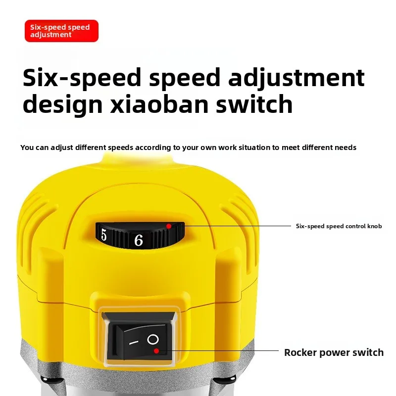 6-Speed Electric Trim Router 800W Woodworking Tool 1/4