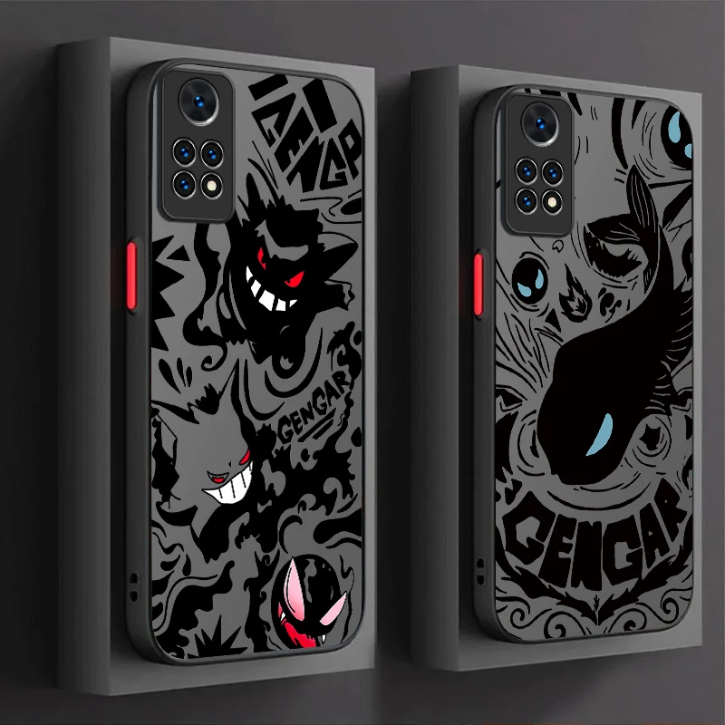 P-Pokemon Gengar Matte Phone Case For Xiaomi Redmi Note 13 12 11 Pro Plus 4G 5G 12S 11S 10 10S 9 9S 8 13C 12C 10C PC Hard Funda