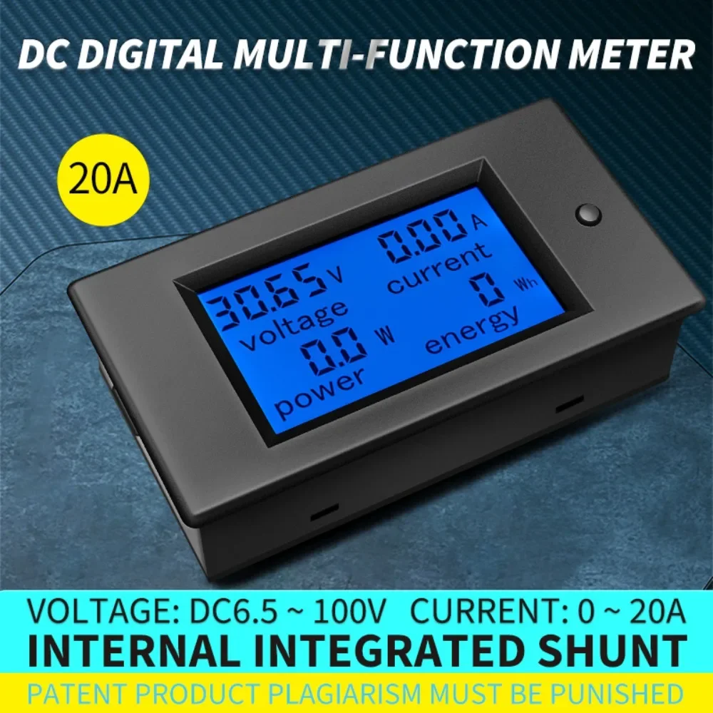 DC 6.5-100V Digital Wattmeter Voltmeter Ammeter With 50A 100A Shunt LCD Voltage Current Power Energy Consumption Meter PZEM-051