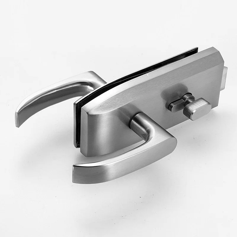 Handle Lock Office High Partition Single Door Glass Door Lock Gap Flat Mouth Handle Lock Stainless Handle Lock Core Hardware