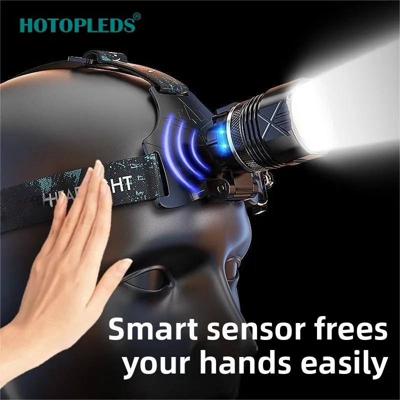 Explosive induction strong light headlight bright long-range shooting head-mounted flashlight charging zoom  night fishing light