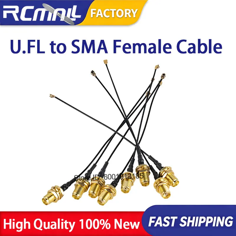 10PCS MHF to SMA Female Antenna Adapter Cable 10cm Black Micro RF Converter for WiFi Router Drone GPS PC Peripherals Tool