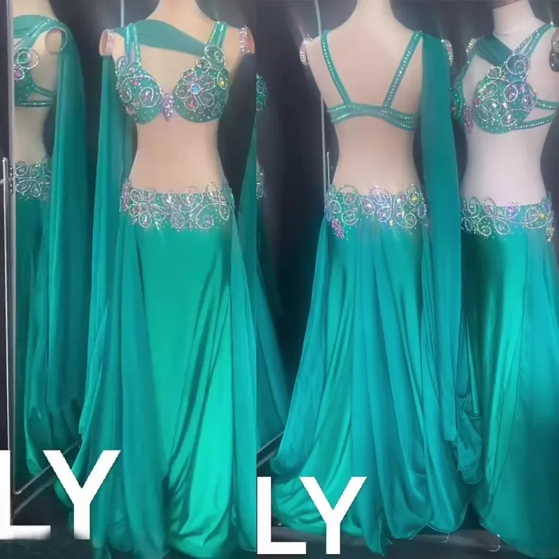 맞춤형 밸리 댄스 의상 팀 유니폼 퍼포먼스 슈트 세트 이동 댄스 드레스 그룹 의류 플러스 사이즈 밸리 댄스웨어