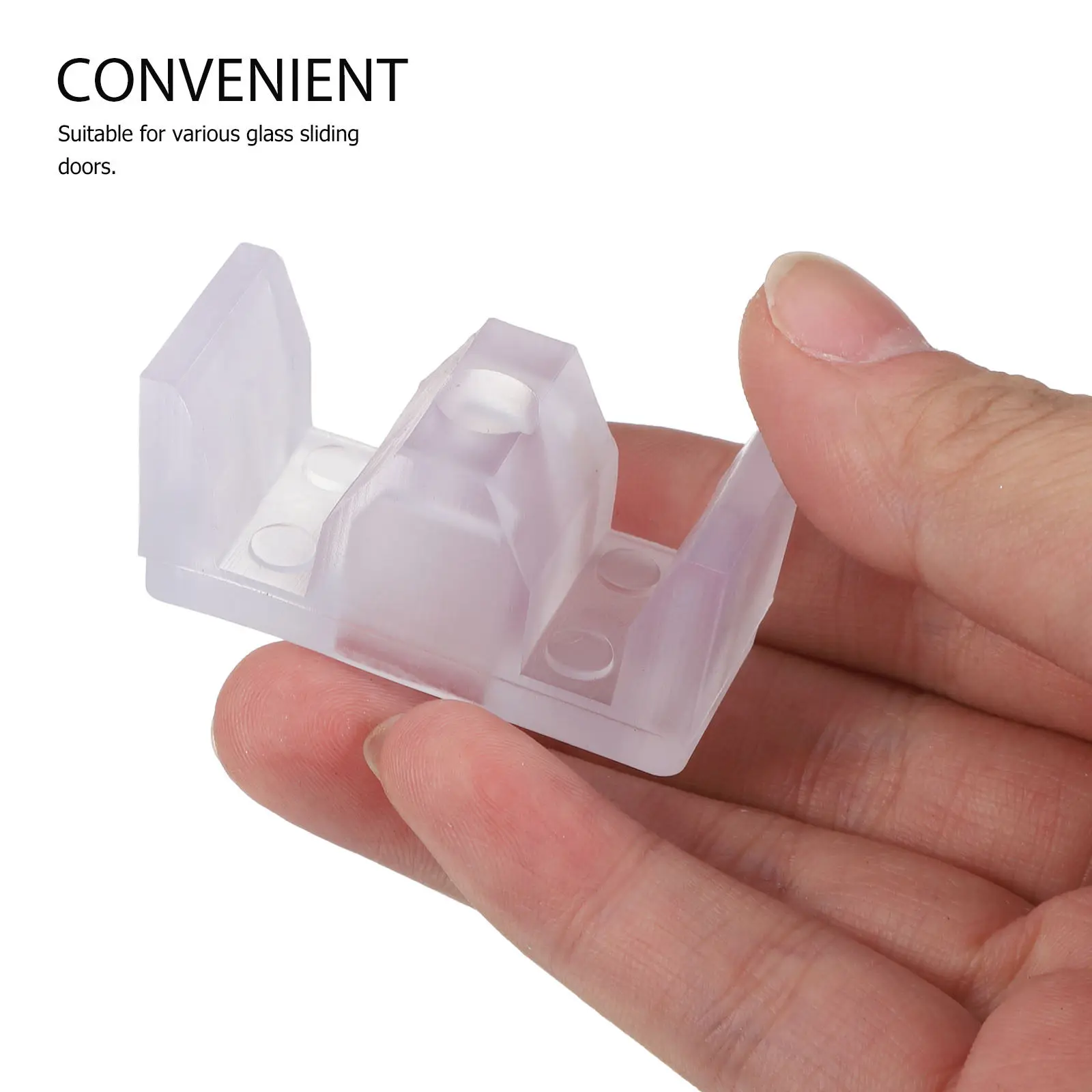 6Pcs Anti-Collision Block Pad for Glass Sliding Shower Doors Bottom Guide Bumper Stopper Silicone Cushion Seal with Non-Slip