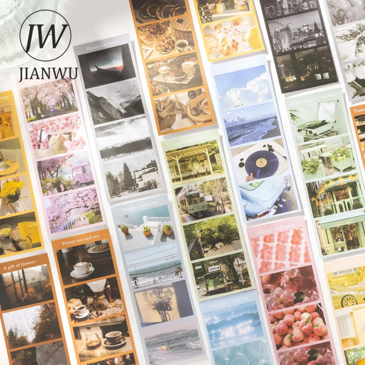 JIANWU Life Is Small and Beautiful Series Vintage Landscaping Material Collage Sticker Book Creative DIY Journal Stationery