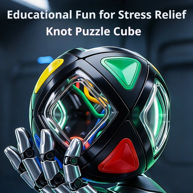 3D Rope Solving/Ball Bearing Magic Cube Ball Toy Color Puzzle Rotating Rope Solving Transparent Hydrangea Magic Cube Toy